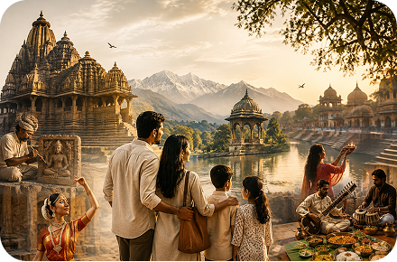 Indians exploring heritage sites of Bharat